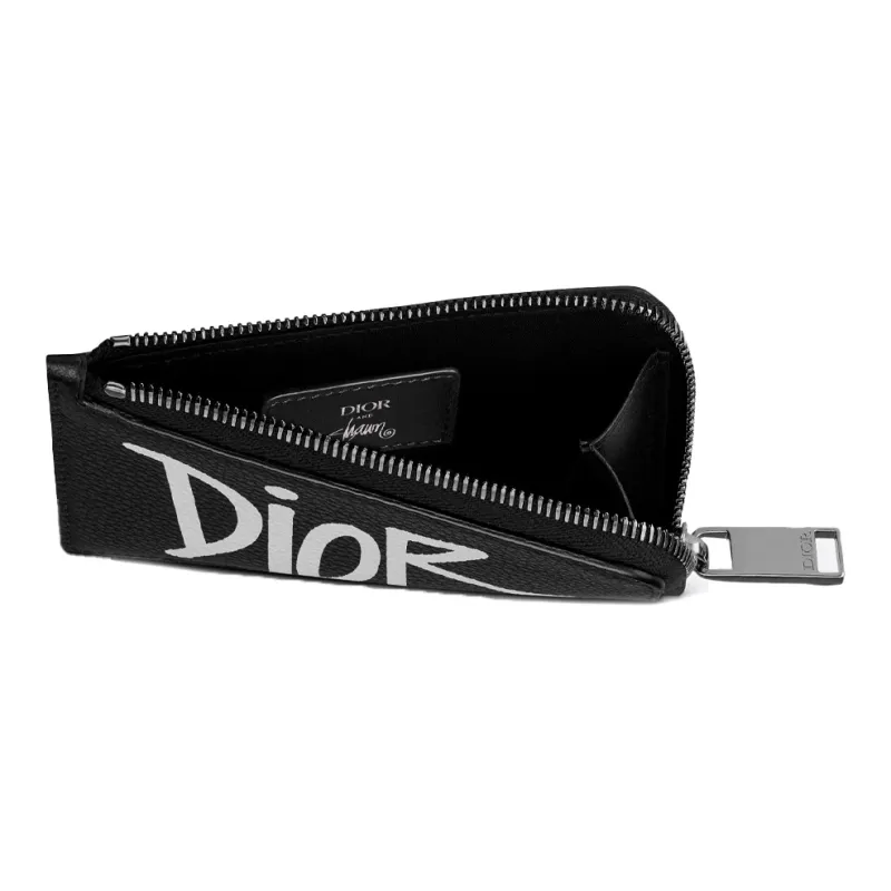 DIOR Grained Calfskin Card Set Card Holder Unisex Black-2