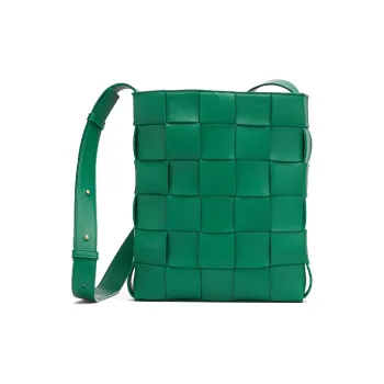 Bottega Veneta Lambskin Shoulder Bag, Crossbody Bag Women's Racing Green