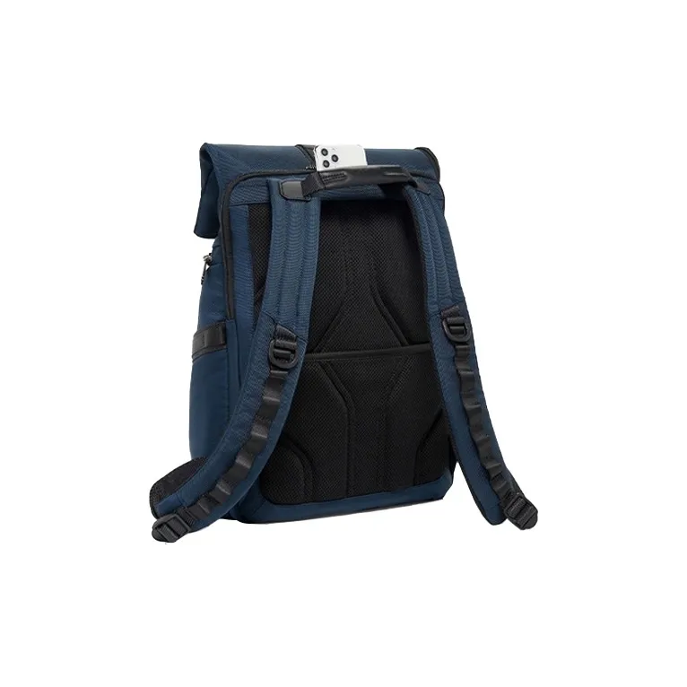 TUMI Alpha Bravo Elastic Nylon Backpack Men's Blue-3