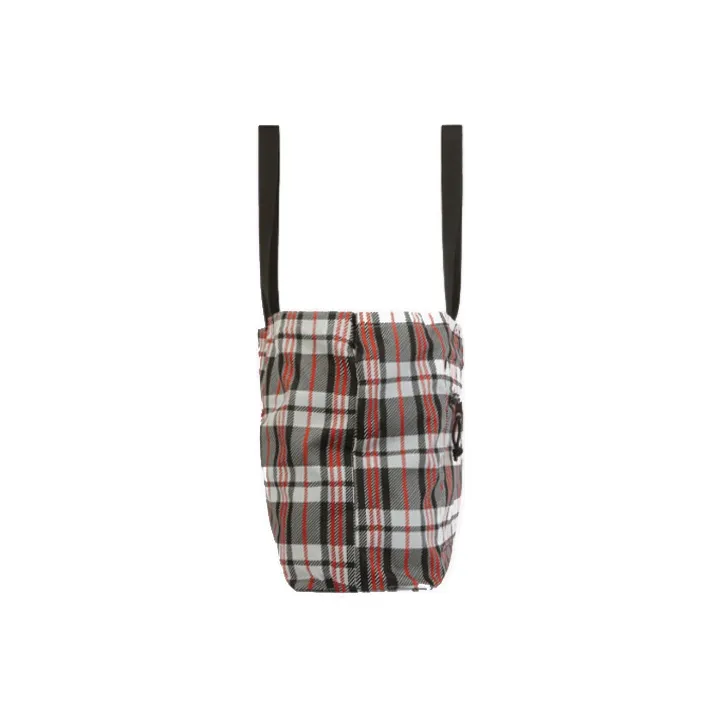 Balenciaga Recycled Nylon Tote Bag Shopping Bag Handbag Unisex Black/Red/White Plaid-0