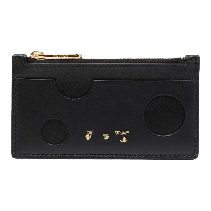OFF-WHITE Burrow Leather Coin Purse Women's Black-0