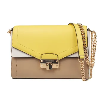 MICHAEL KORS Kinsley Cow Leather Shoulder Bag Crossbody Bag Women's Khaki Multicolor