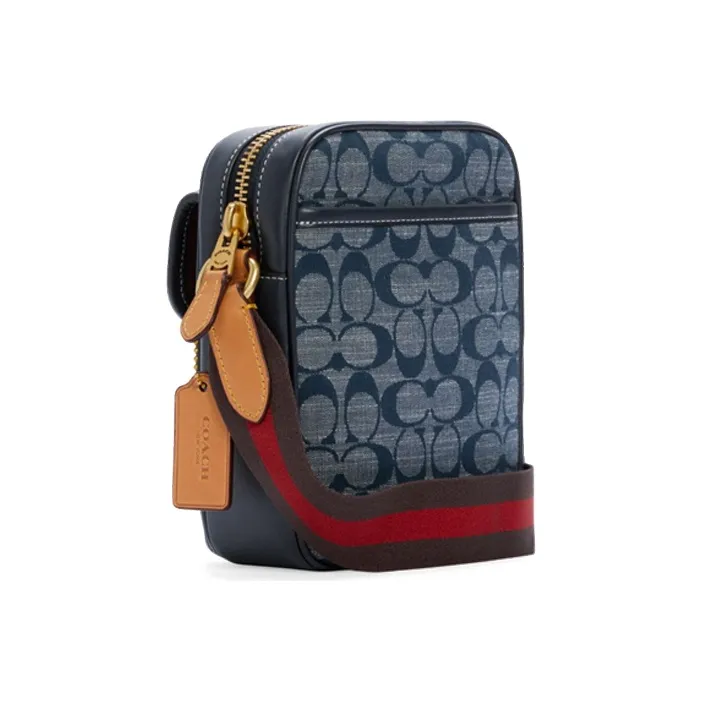 COACH Heritage Cow Leather Crossbody Bag Small Size Men's Denim Denim Blue-1