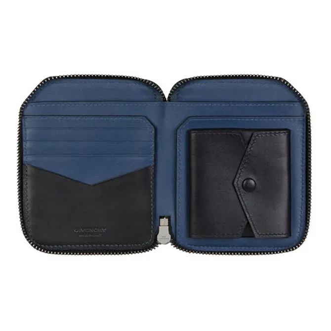 Givenchy Antigona Cow Leather Card Holder, Wallet Unisex Black-3