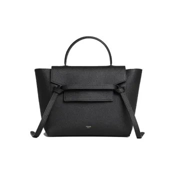 CELINE Belt Grained Calfskin Catfish Bag, Handbag, Shoulder Bag, Crossbody Bag, Handbag Micro Women's Black