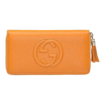 GUCCI Soho Leather Wallet Women's Yellow