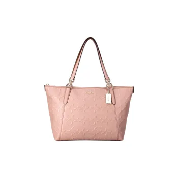 COACH Ava Leather Tote Bag Handbag Shoulder Bag Women's Beige Brown Color