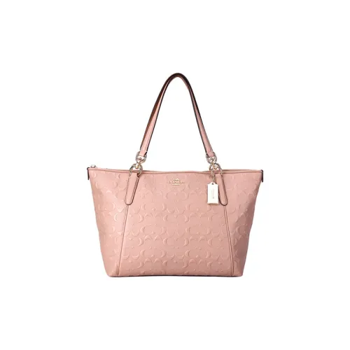 COACH Ava Leather Tote Bag Handbag Shoulder Bag Women's Beige Brown Color