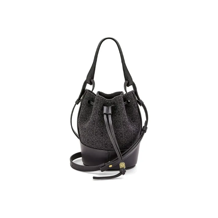 LOEWE Balloon Jacquard Fabric With Cow Leather Portable Crossbody Bag Shoulder Bag Women's Black-0