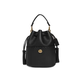 COACH Lora Leather Bucket Bag Portable Crossbody Bag Shoulder Bag Regular Women's Black