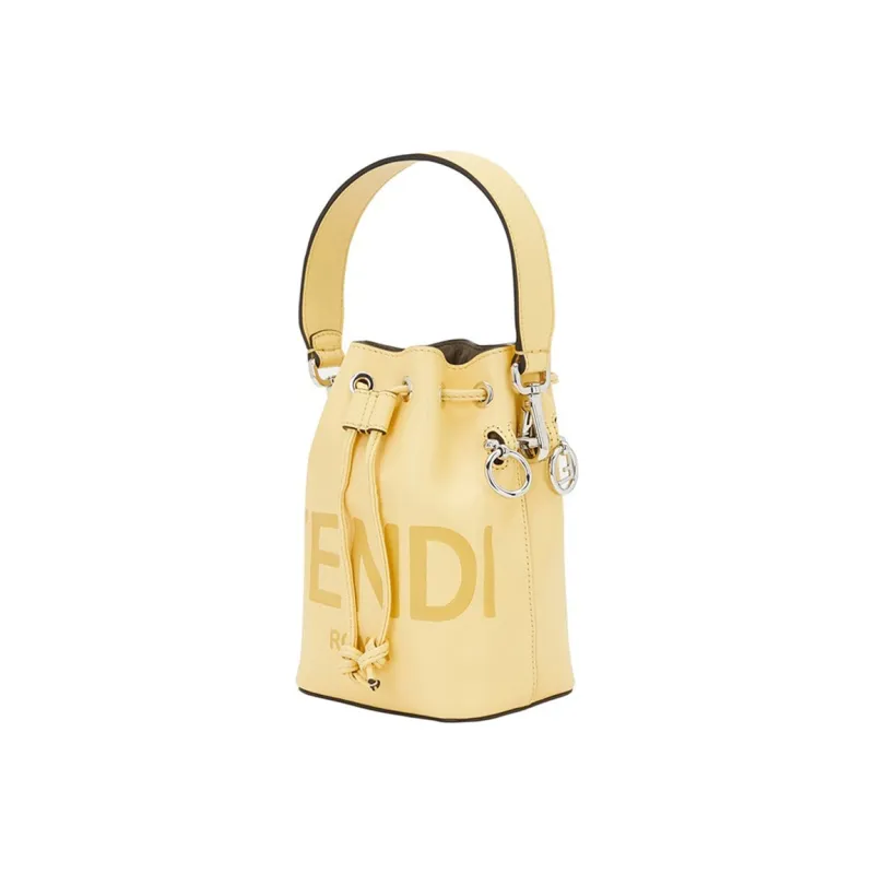 FENDI Mon Tresor Calfskin Bucket Bag, Shoulder Bag, Crossbody Bag, Handbag Mini Women's Yellow-1