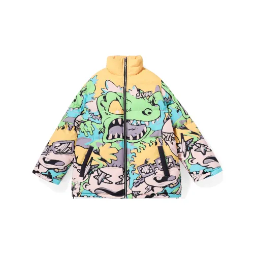 GENANX Puffer Jackets Unisex Yellow Green