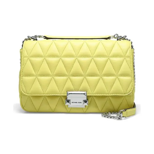 MICHAEL KORS MICHAEL KORS Luggage Collection Sheepskin Crossbody Bag, Shoulder Bag Women's Yellow Cream