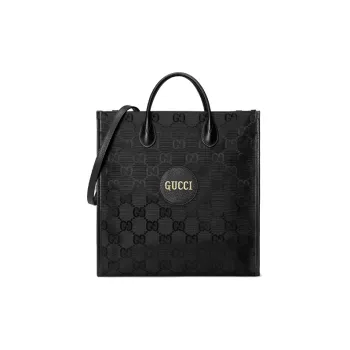 GUCCI Off The Grid Nylon And Leather Tote Bag Shopping Bag Portable Crossbody Bag Shoulder Bag Men's Black
