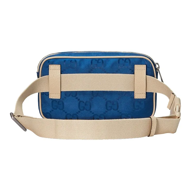 GUCCI Off The Grid Nylon Fabric Sling Bag Fanny Pack Unisex Blue/Beige-3
