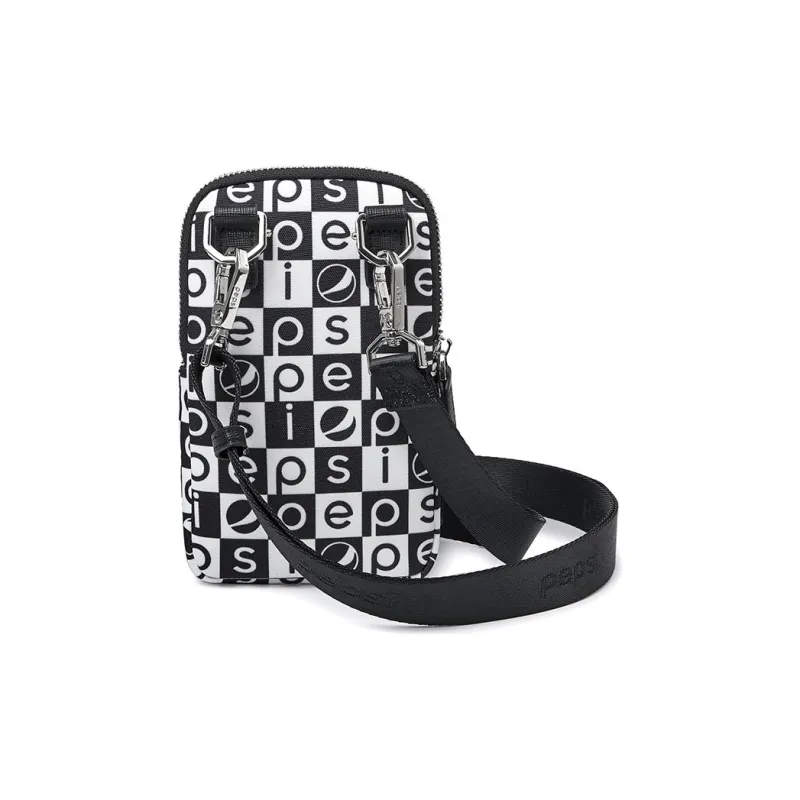 Pepsi Nylon Cell Phone Pouch Large Size Unisex Black White-3