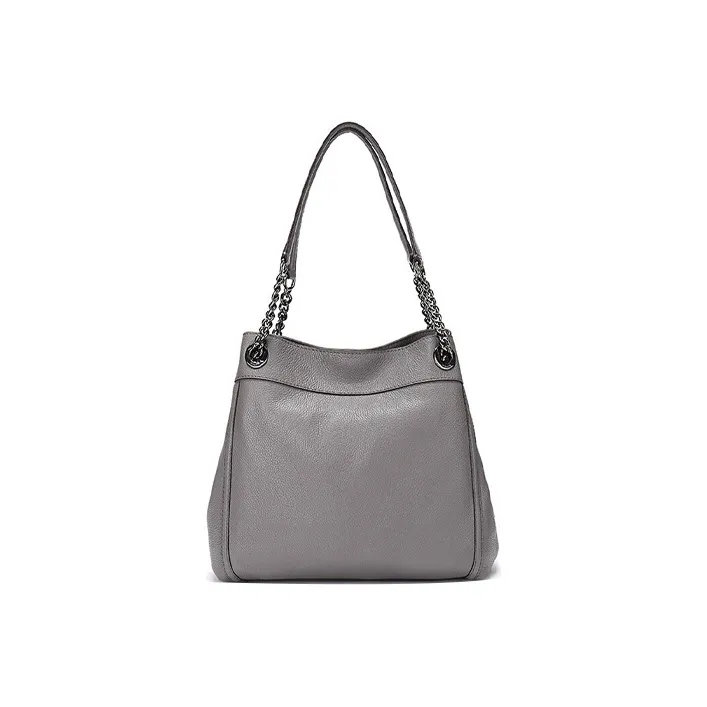 COACH Turnlock Leather Chain Bag, Shoulder Bag, Crossbody Bag Women's Gray-3
