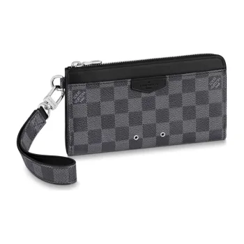 LOUIS VUITTON Zippy Canvas Clutches Card Holder Wallet Regular Men's Gray