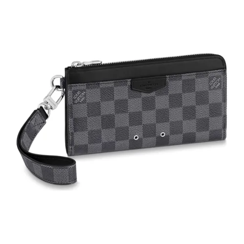 LOUIS VUITTON Zippy Canvas Clutches Card Holder Wallet Regular Men's Gray