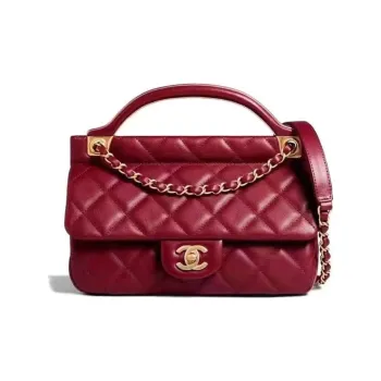 CHANEL Lambskin Flap Bag Hanger, Handbag, Shoulder Bag, Crossbody Bag Trumpets Women's Burgundy