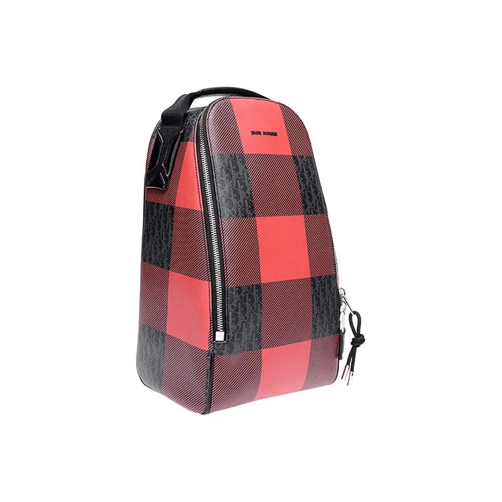 DIOR Canvas Bag, Portable Crossbody Bag, Shoulder Bag Tubas Men's Black & Red-1