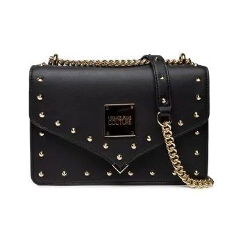 VERSACE JEANS COUTURE Leather Box Bag, Crossbody Bag, Shoulder Bag Women's Black