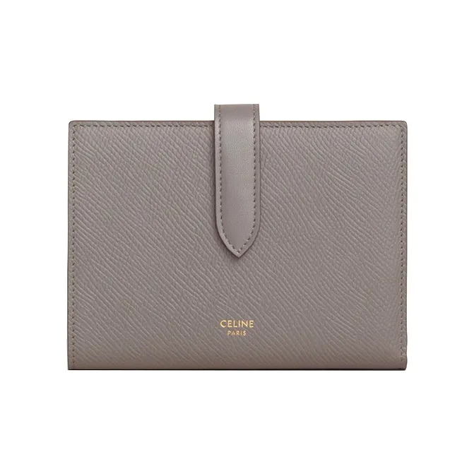 CELINE Grained Calfskin Wallet Medium Size Women's Egg Stone Color-0