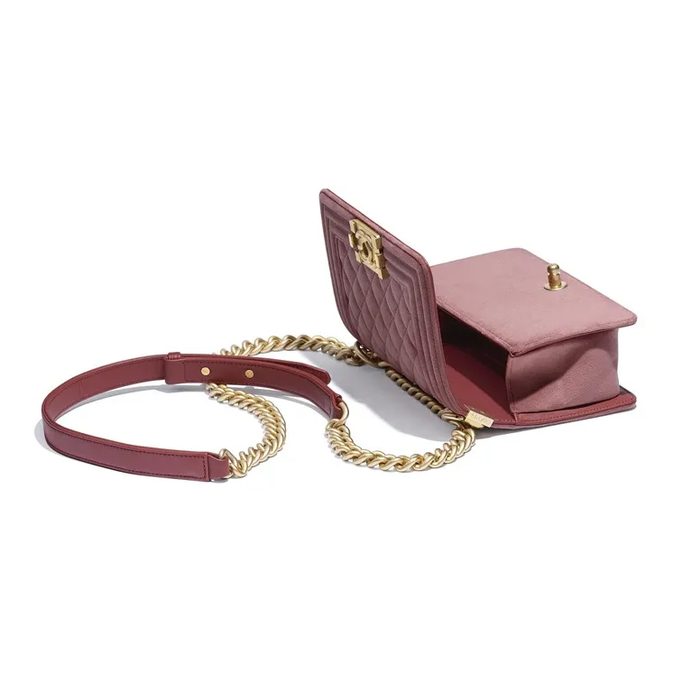 CHANEL Leboy Velour Chain Bag, Crossbody Bag, Shoulder Bag Trumpets Women's Pink-2