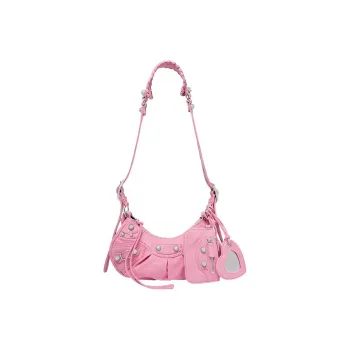 Balenciaga Le Cagole Denim Shoulder Bag Mini Women's Pink