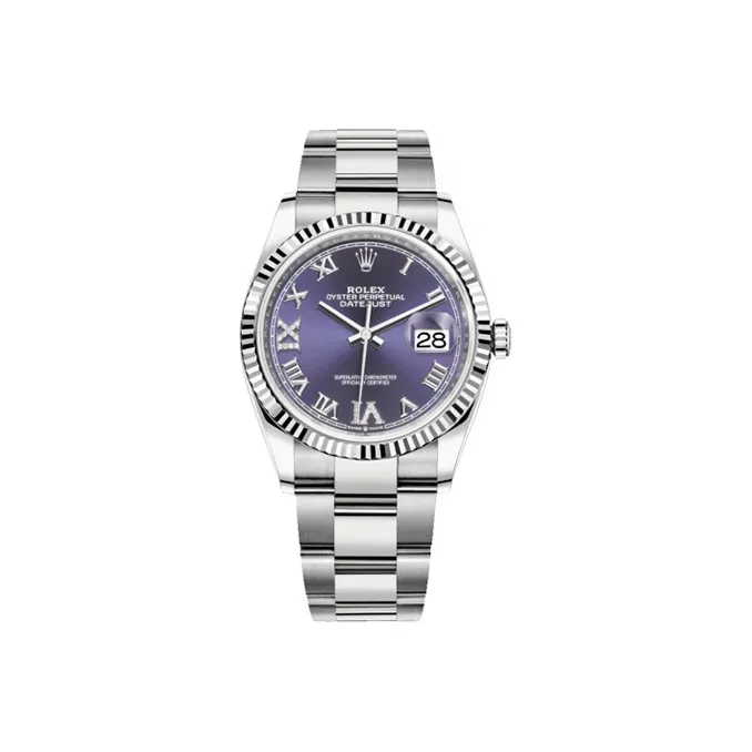 ROLEX Log Series Automatic Mechanical Movement Women's Watch Watch 36mm Purple Watch Dial-0