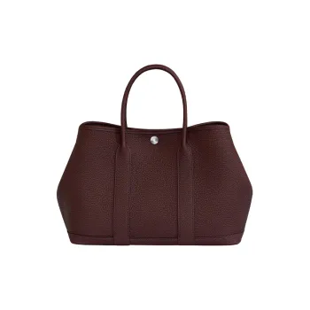 HERMES Garden Party Canvas With Leather Garden Bag Handbag Women's 0G Rouge Sellier Saddle Red