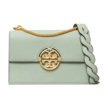 TORY BURCH Cowhide Leather Crossbody Bag, Shoulder Bag Women's Porcelain Blue