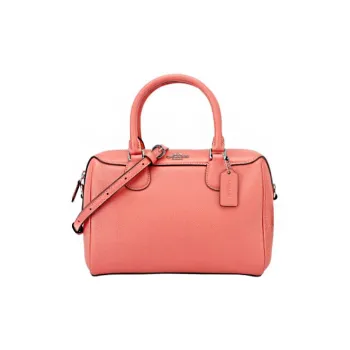 COACH Bennett Cow Leather Boston Bag, Crossbody Bag, Handbag Mini Women's Coral Red