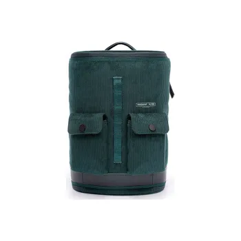 FREQUENTFLYER Corduroy Backpack Unisex Emerald/Charcoal Gray