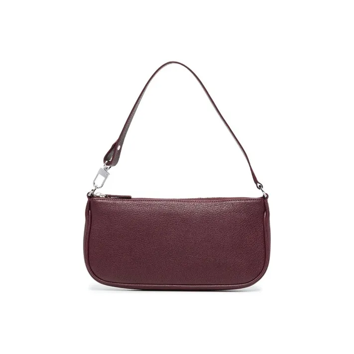 By Far Rachel Grain Leather Shoulder Bag, Handbag, Shoulder Bag Women's Red Brown-0
