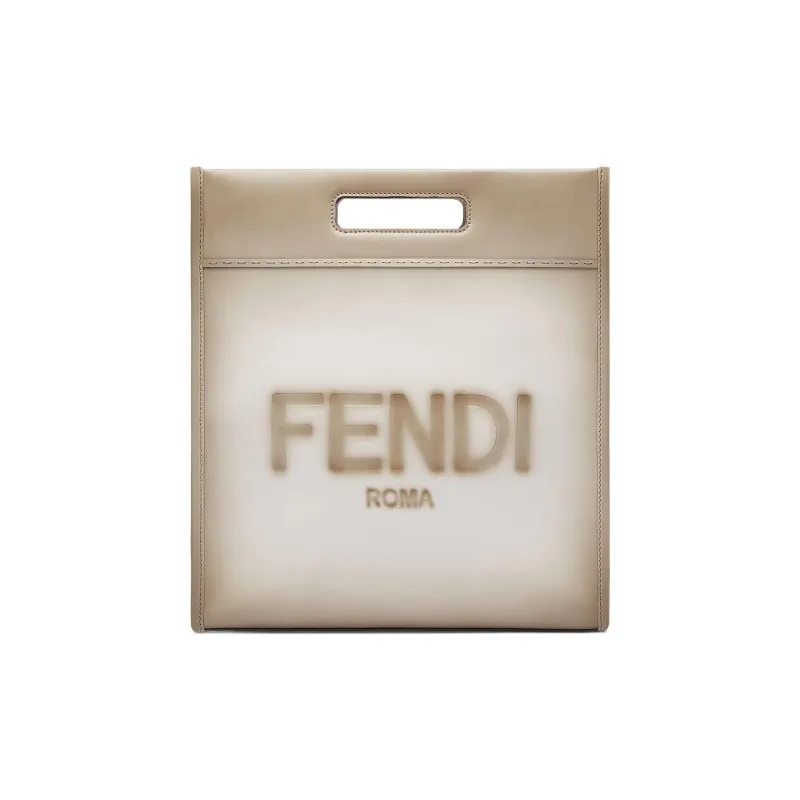 FENDI Cow Leather Handbag Clutch Men's Light Gray/Gradient Color Changing-0