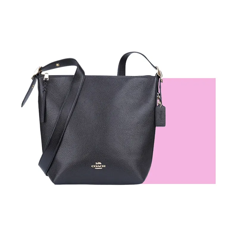 COACH Leather Crossbody Bag, Shoulder Bag Women's Black-3