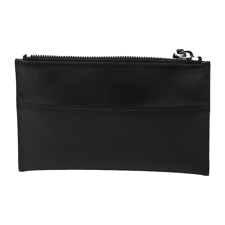 PRADA Cow Leather Toiletry Bag Men's Black-2
