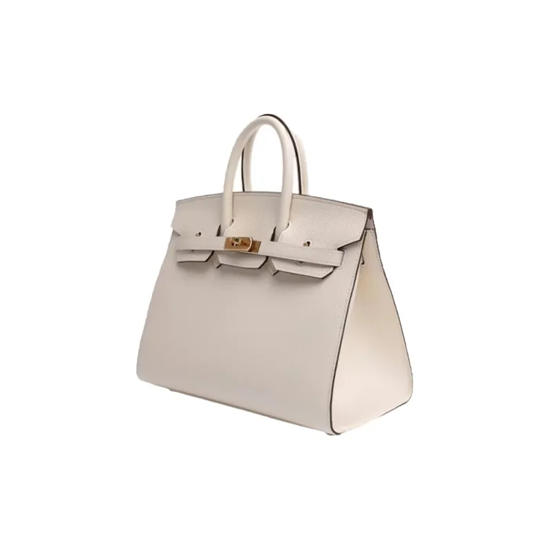 HERMES Epsom Leather Birkin Bag Handbags Large Size Women's Cream White-2