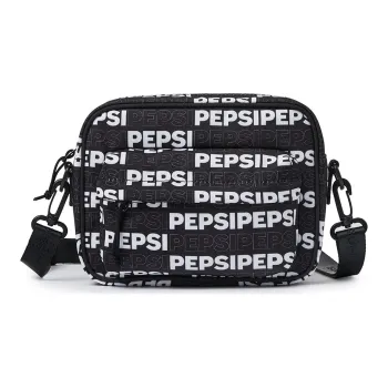 Pepsi Nylon Fabric Shoulder Bag Crossbody Bag Regular Unisex Black