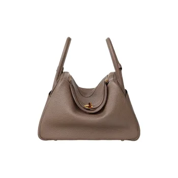 HERMES Lindy Clemence Bullock Leather One Shoulder Handbag Regular Women's 18 Etoupe Elephant Gray