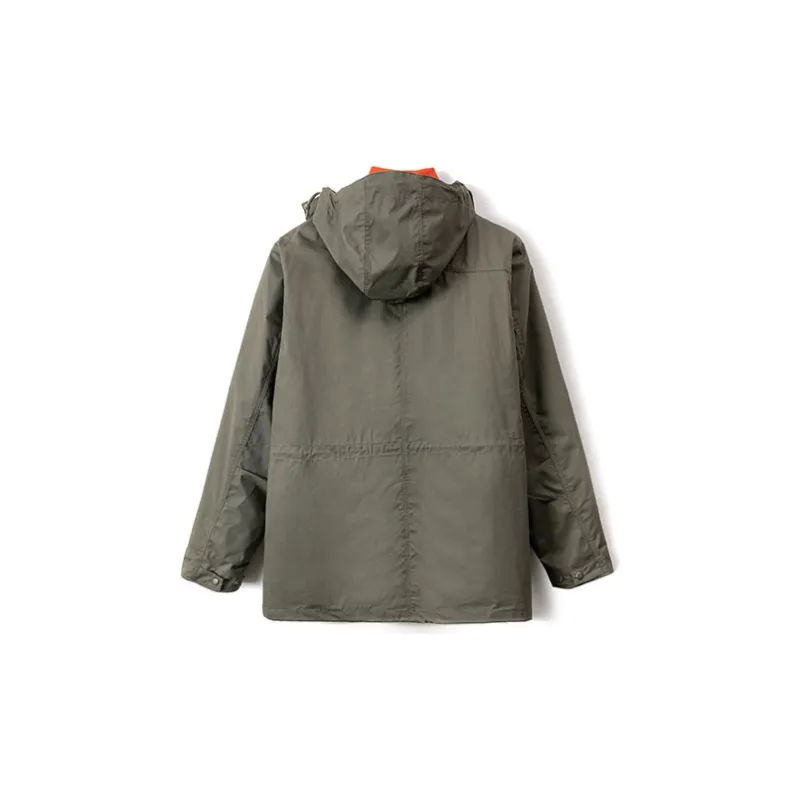 VOLCOM Solid Color Hooded Thickened Puffer Jacket Unisex Army Green-1