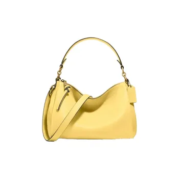 COACH Shay Leather Handbag Medium Size Women's Yellow