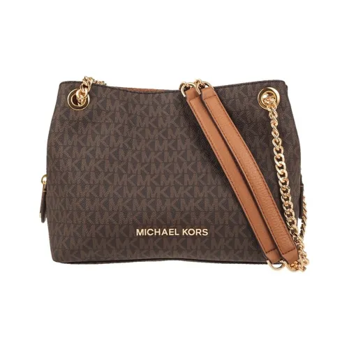 MICHAEL KORS Jet Set PVC Shoulder Bag Crossbody Bag Medium Size Women's Acorn Brown