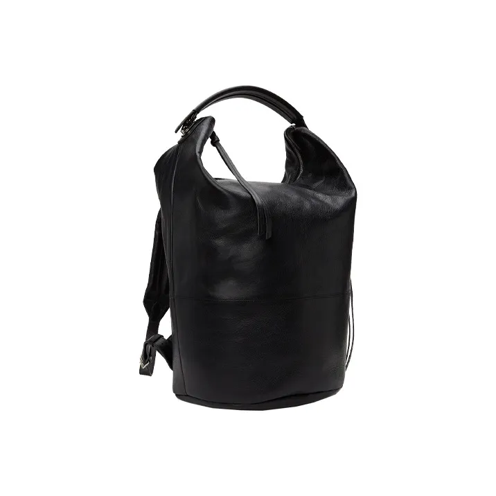 Lemaire Vegetable-Tanned Leather Handbag Backpack Men's Black-1
