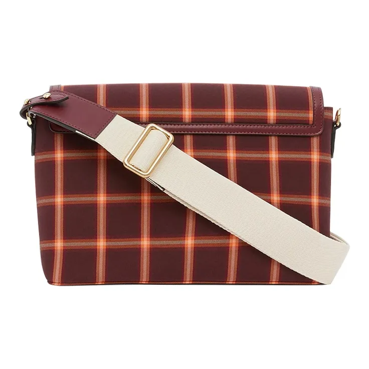 Burberry Note Cotton Messenger Bag Shoulder Bag Crossbody Bag Women's Burgundy Red-4