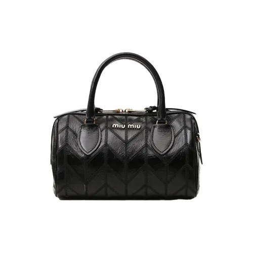 MIU MIU Leather Tote Bag Shopping Bag Handbag Women's Black