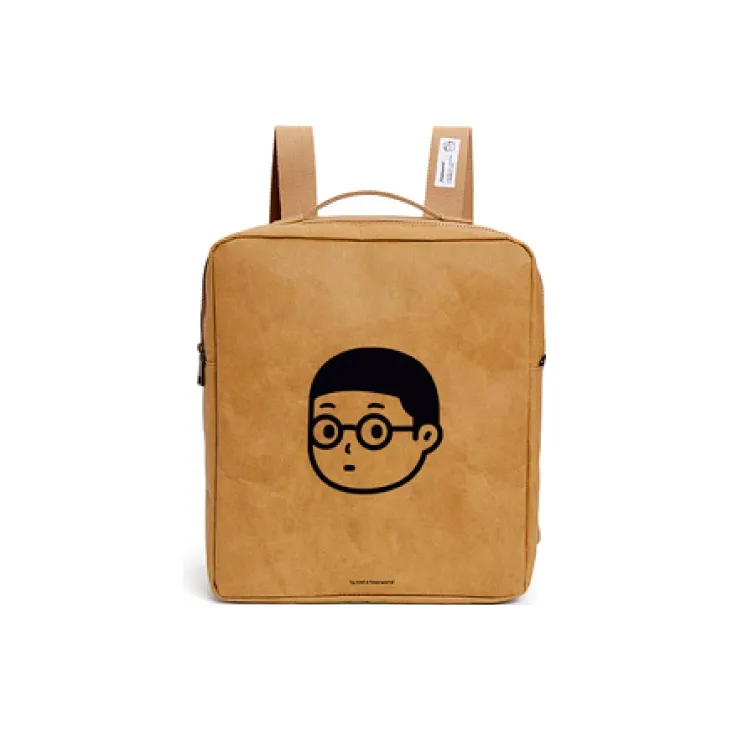 Finerworld Kraft Paper Backpack Large Size Unisex Brown-4