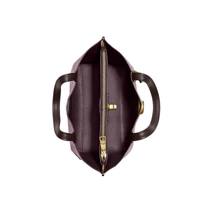COACH Willow Leather Bucket Tote Crossbody Handbag Medium Size Women's Taro Purple-3