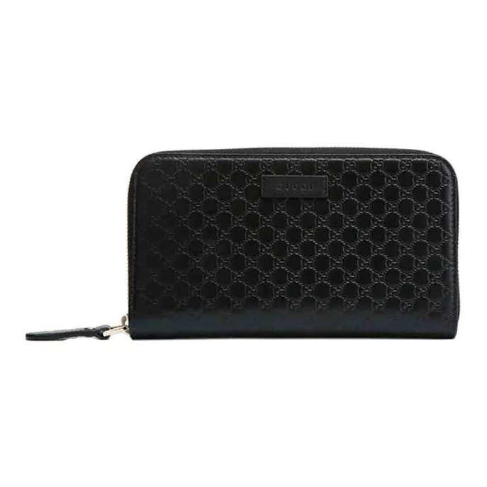 GUCCI Cow Leather Wallet Men's Black-0